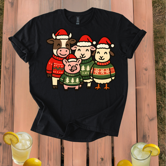 Farm Animal Christmas T- Shirt