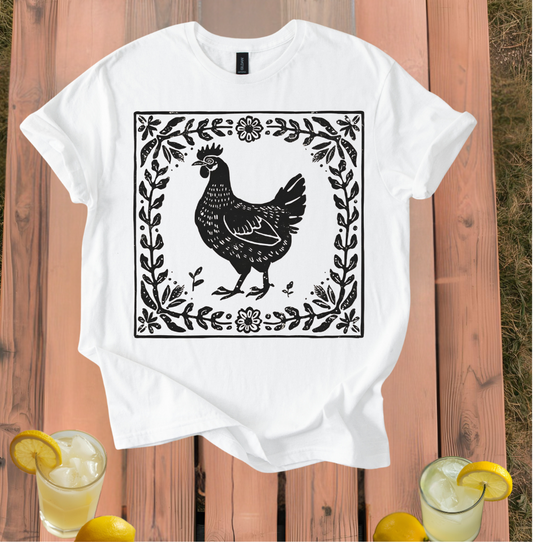 Rooster Folk Art T Shirt Unisex