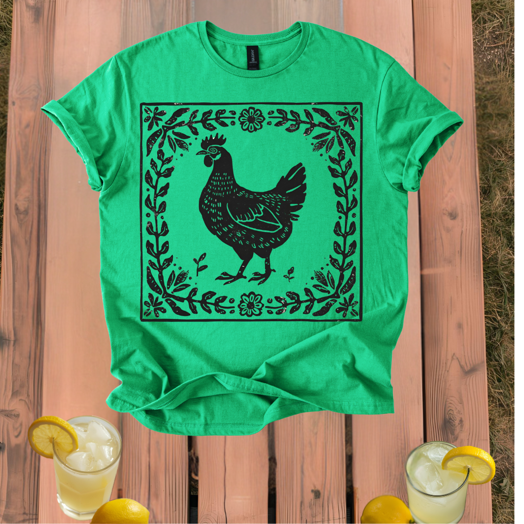 Rooster Folk Art T Shirt Unisex