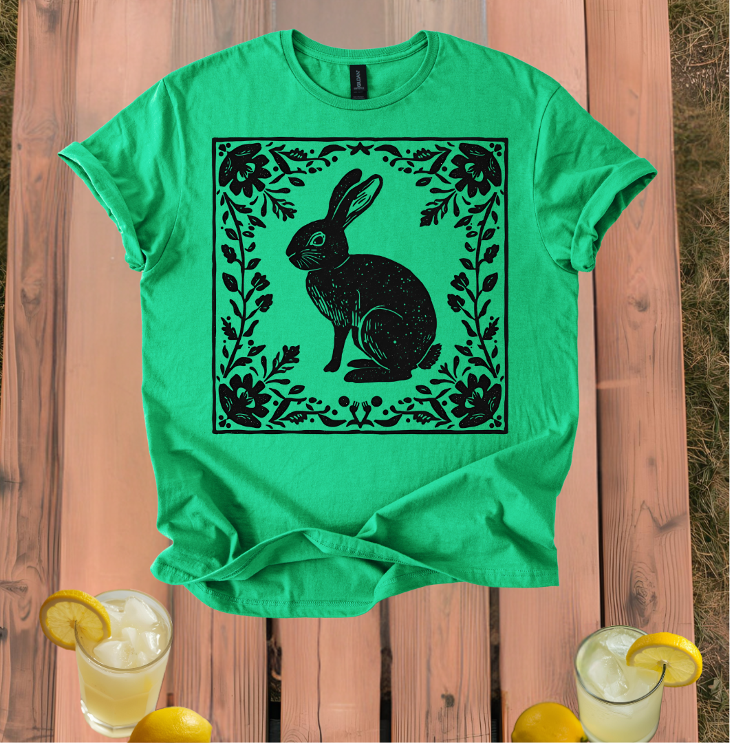 Rabbit Folk Art T Shirt Unisex