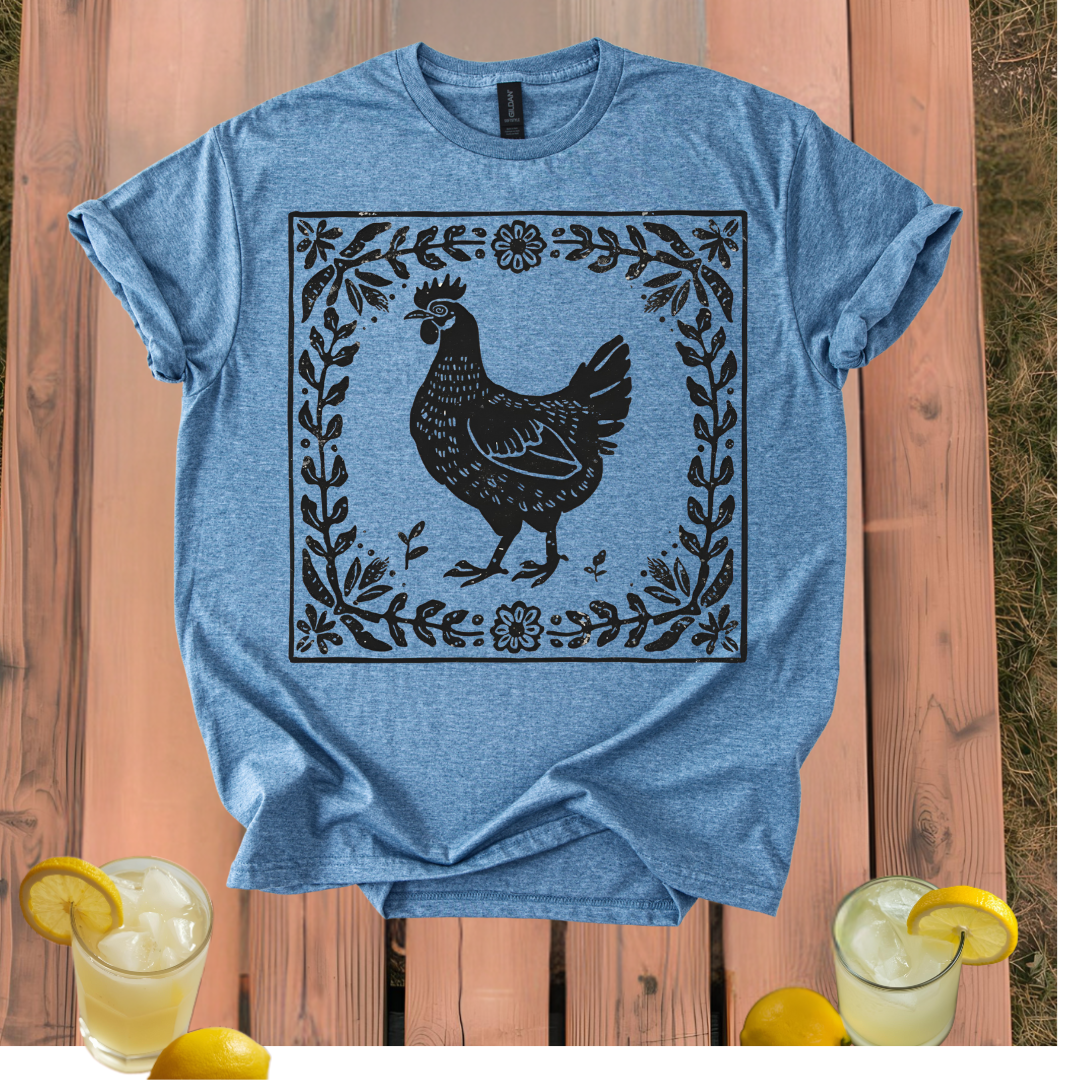 Rooster Folk Art T Shirt Unisex
