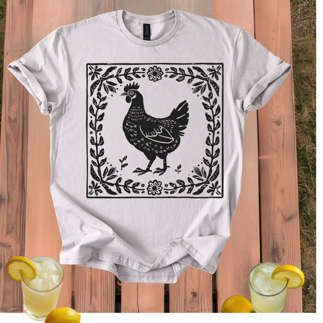 Rooster Folk Art T Shirt Unisex