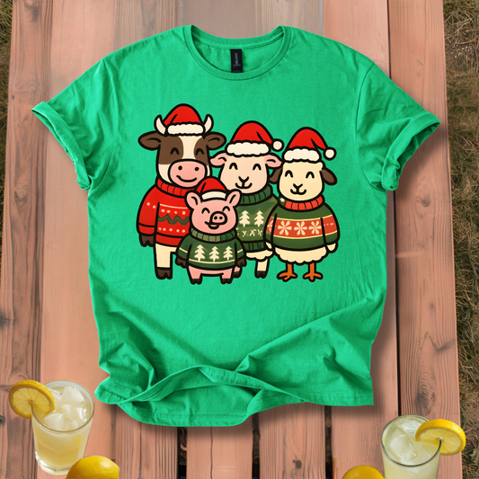 Farm Animal Christmas T- Shirt