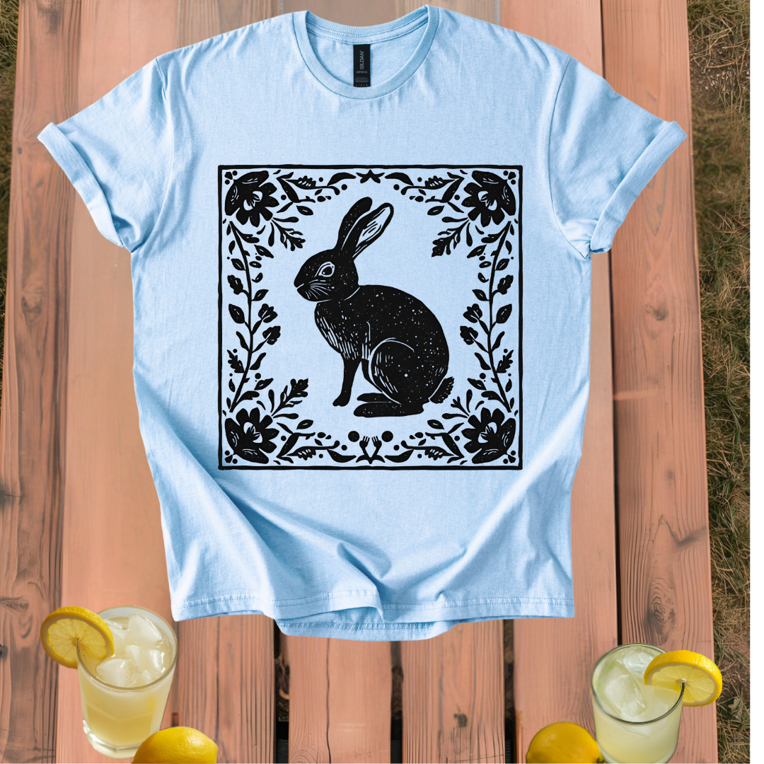 Rabbit Folk Art T Shirt Unisex