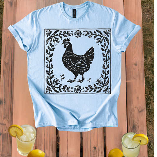 Rooster Folk Art T Shirt Unisex