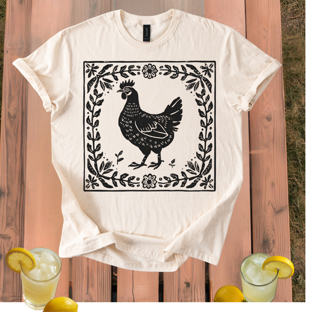 Rooster Folk Art T Shirt Unisex