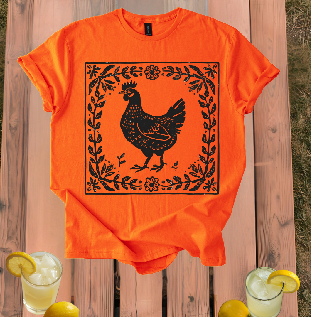 Rooster Folk Art T Shirt Unisex