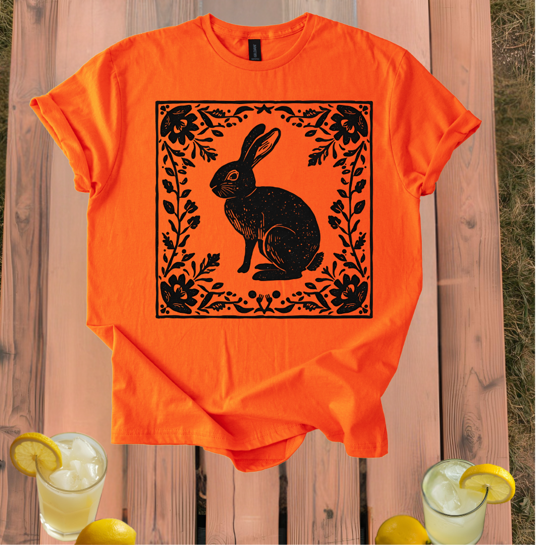 Rabbit Folk Art T Shirt Unisex