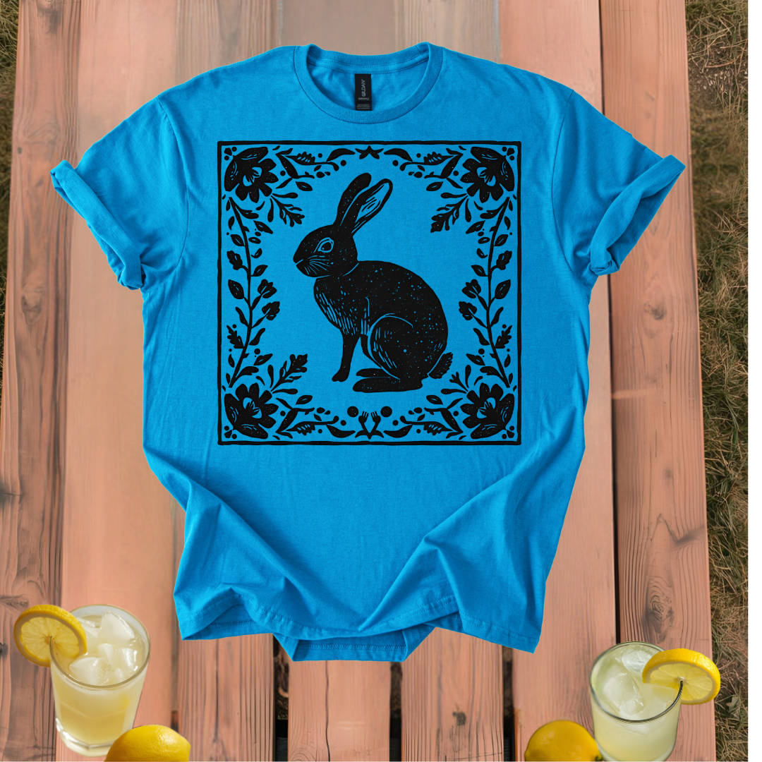 Rabbit Folk Art T Shirt Unisex