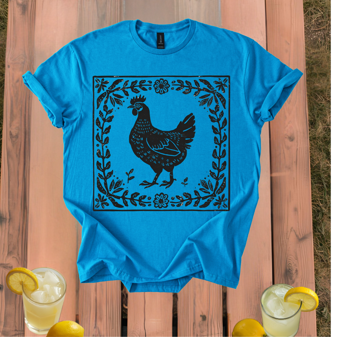 Rooster Folk Art T Shirt Unisex