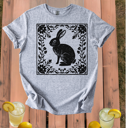 Rabbit Folk Art T Shirt Unisex
