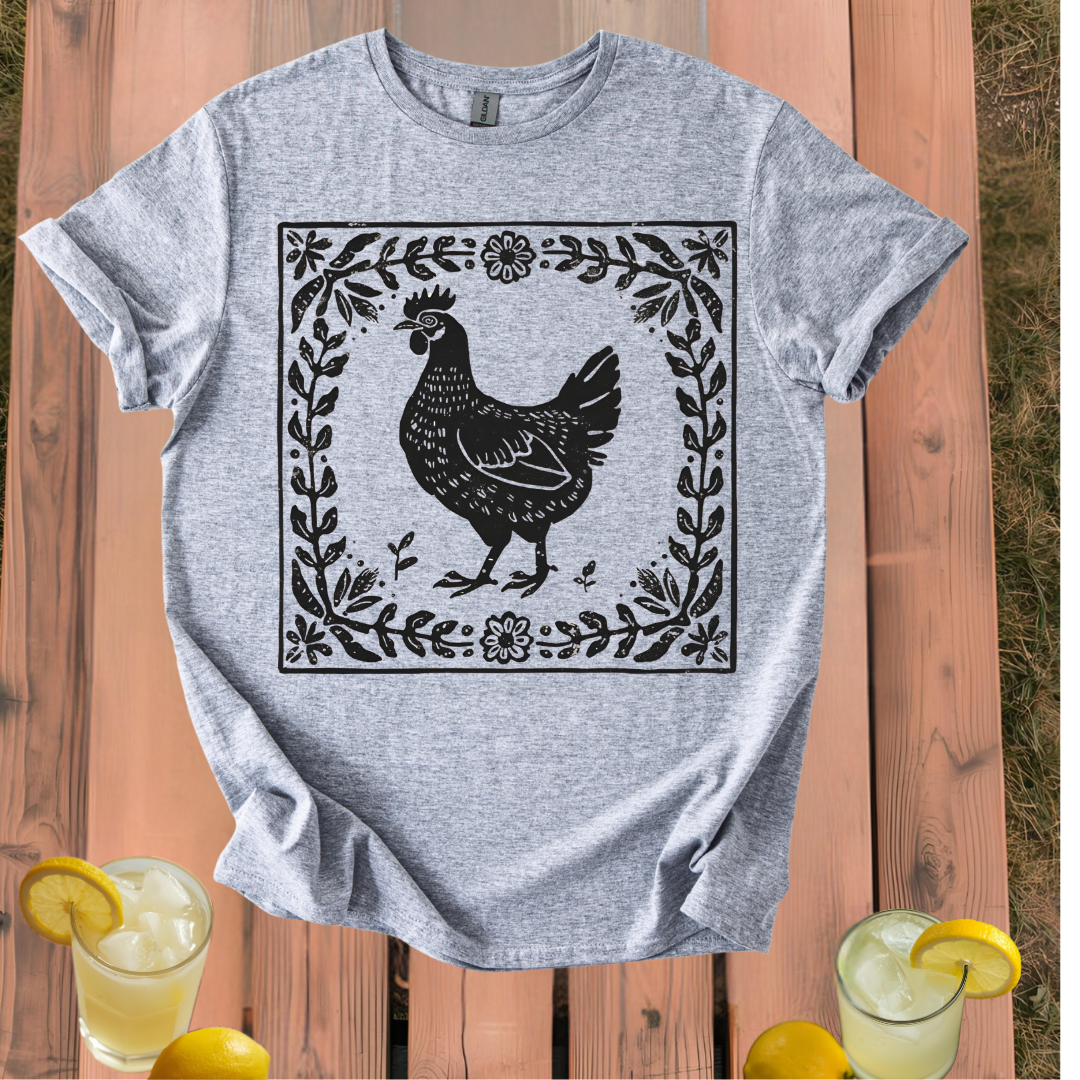 Rooster Folk Art T Shirt Unisex