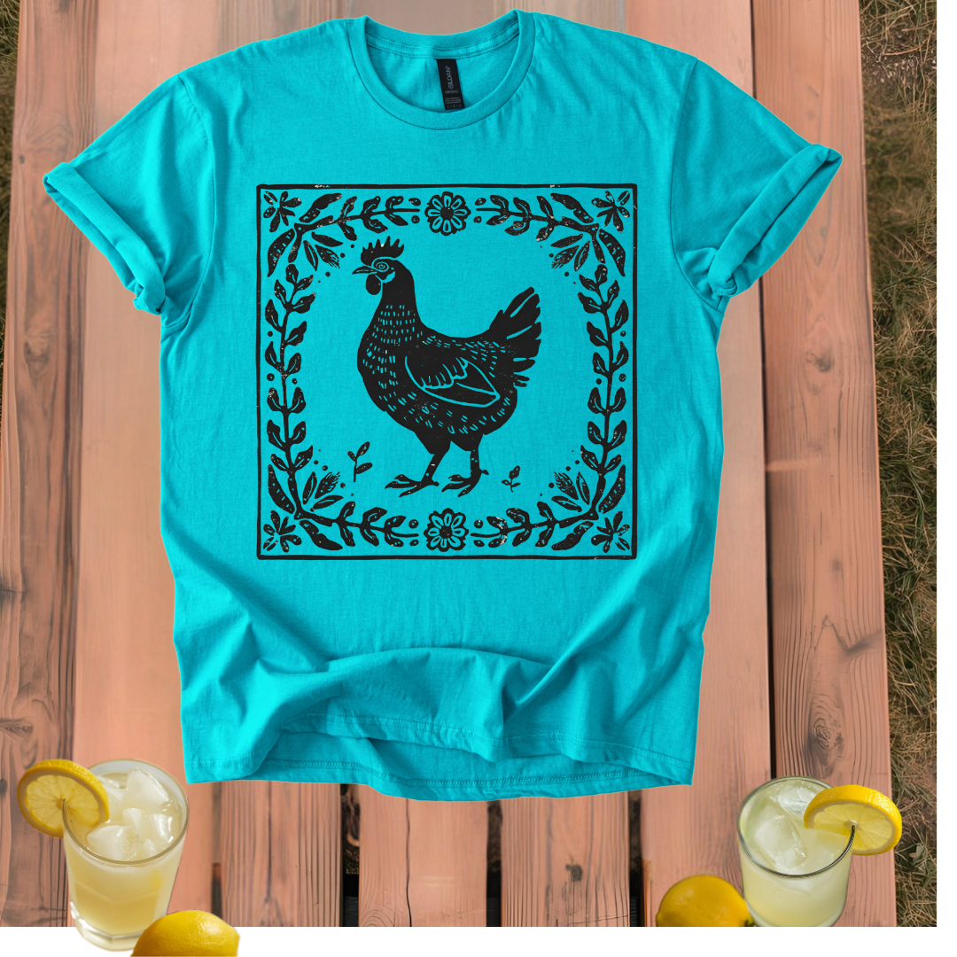 Rooster Folk Art T Shirt Unisex