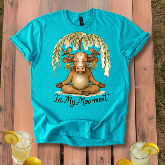 Meditating Cow T-Shirt " In My Mooment"