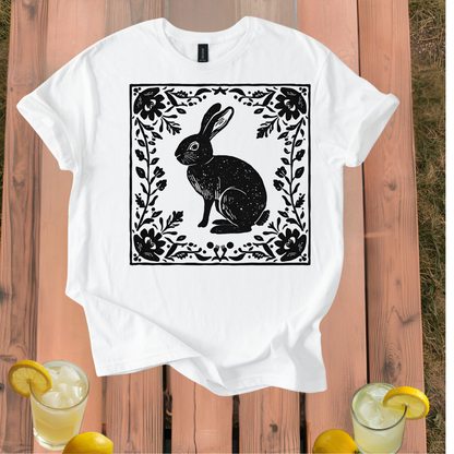 Rabbit Folk Art T Shirt Unisex